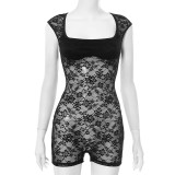 New Arrivals Fashion Summer See Through Lace One Piece Playsuit Jumpsuit