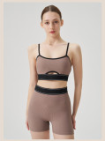 2 Piece Tracksuit Set Gym Running Yoga Sportswear Sports Bra Crop Tank High Waist Shorts Yoga Set for Women