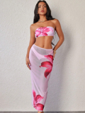 2025 High Quality Hot Selling Print Design Three Piece Bikini Set Beach Swimsuit Cover Up-for Women