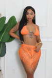 BH1477 Women's Fashion  Handmade Crochet Hollow Tassel Tube Top Sexy Short Skirt Waist Solid Two Piece Set