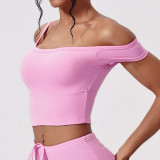 Hot Sale Sports One-Shoulder Crop Top Outdoor Flare Leggings Sports Suits Fitness Yoga Sets for Women