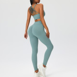 Custom Logo Women Active Wear Set Sports Bra Gym Fitness Yoga Set Gym Clothes Leggings for Women