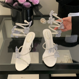 Floral Ladies High Heel Shoes Wholesale Fashion Summer Casual Shoes for Female Customized Designer Pointed Sandals for Women