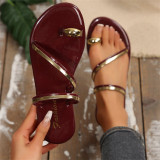 Xuanhui 2025 New Fashion Style slip on Casual Vacation Beach slippers Flats Shoes for Women