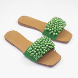 OEM/ODM Sexy Temptation Fashion Pearls Flat Outdoor Sandals Breathable Slides Autumn Summer Beach Sandals