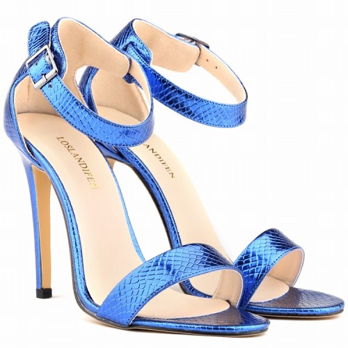 2025 Summer Women's High-Heeled Sandals Open Toe Stiletto with Single Line Ankle Strap  Upper Rubber Insole