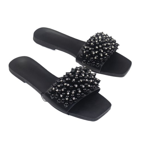 OEM/ODM Sexy Temptation Fashion Pearls Flat Outdoor Sandals Breathable Slides Autumn Summer Beach Sandals