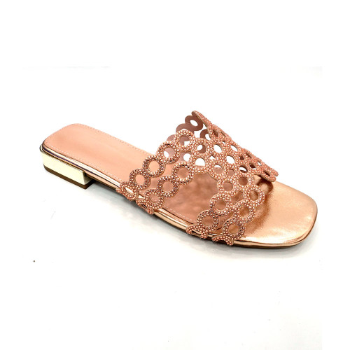 Customized Order African Women Summer Sandals Rhinestones Thick Heel Sandals Slippers Cushioned Retros for Autumn Spring