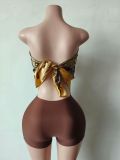 Wholesale New Arrivals Popular 2025 Women Clothing Printed Scarf 2 Piece Mini Shorts Set