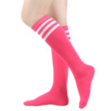 Summer Style Three-Stripe Mid-Calf Socks for Women Black Cotton Knee-High Socks Striped Socks European and American Performance Socks Calf Socks JK