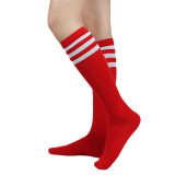 Summer Style Three-Stripe Mid-Calf Socks for Women Black Cotton Knee-High Socks Striped Socks European and American Performance Socks Calf Socks JK