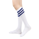 Summer Style Three-Stripe Mid-Calf Socks for Women Black Cotton Knee-High Socks Striped Socks European and American Performance Socks Calf Socks JK