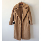 Fur Coat Extra Long Plus Size Women's Faux Rabbit Fur Coat Warm Winter Fur Coat