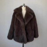 New Thickened Autumn Winter Fur Coat Fluffy Dyed Pointed Fox Fur Coat Women's European and American Loose Fur Coat