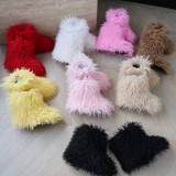 New Children's Snow Boots Warm Wool-like Beach Wool Fur Boots Fur Boots Kids Boots