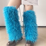 25 New Y2K Subculture Hot Girl Leg Warmers Fur Furry Sock Covers Autumn Winter Sweet Girl Beach Wool Leg Warmers