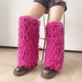 25 New Y2K Subculture Hot Girl Leg Warmers Fur Furry Sock Covers Autumn Winter Sweet Girl Beach Wool Leg Warmers