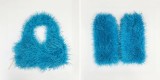 New European and American Style Fur Vest Imitation Beach Wool Sexy Backless Halter Pullover Curly Wool Leg Warmers Set