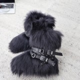 25 Hot Girl Thick-Soled Snow Boots Y2K Punk Faux Shearling Boots Studded Boots Height-Increasing Furry Boots MO40125