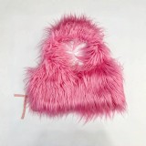 New European and American Style Fur Vest Imitation Beach Wool Sexy Backless Halter Pullover Curly Wool Leg Warmers Set