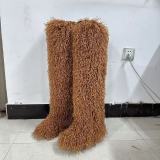 High Imitation Beach Wool Fleece Snow Boots Imitation Raccoon Fur Fox Fur High Boots Thigh High Boots