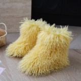 New Children's Snow Boots Warm Wool-like Beach Wool Fur Boots Fur Boots Kids Boots