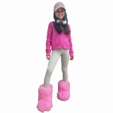 New Children's Snow Boots Warm Wool-like Beach Wool Fur Boots Fur Boots Kids Boots