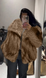 European and American Cross-Border Women's Fashion Autumn Winter New Faux Fur Coat Women's Short Woolen Coat F0865