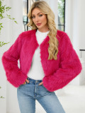 F0588 European and American Cross-Border 2023 Fashion Casual Women's Faux Fur Coat Women's Fur Short Jacket Cheng Juan