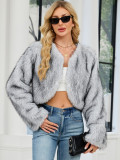 F0588 European and American Cross-Border 2023 Fashion Casual Women's Faux Fur Coat Women's Fur Short Jacket Cheng Juan