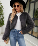 F0588 European and American Cross-Border 2023 Fashion Casual Women's Faux Fur Coat Women's Fur Short Jacket Cheng Juan