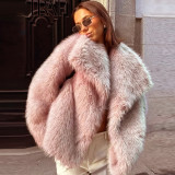 European and American Cross-Border Women's Fashion Autumn Winter New Faux Fur Coat Women's Short Woolen Coat F0865