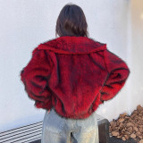 European and American Style Faux Fox Fur Coat New Winter Thickened Warm Long Sleeve Short Fur Coat In Stock