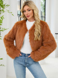 F0588 European and American Cross-Border 2023 Fashion Casual Women's Faux Fur Coat Women's Fur Short Jacket Cheng Juan