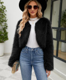 F0588 European and American Cross-Border 2023 Fashion Casual Women's Faux Fur Coat Women's Fur Short Jacket Cheng Juan