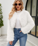 F0588 European and American Cross-Border 2023 Fashion Casual Women's Faux Fur Coat Women's Fur Short Jacket Cheng Juan