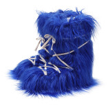 Cross-Border Same Style as Youth 2025 Winter European and American Fashion Space Boots Furry Style Moon Boots Snow Boots Women's Fleece-Lined
