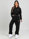 Embroidered letter zipper sweatshirt, multi-pocket jogger pants, casual sports three-piece set, cross-border Amazon sports suit