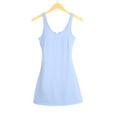 LULU Dress for Fitness and Sports, Two-in-One with Chest Pads, Anti-Exposure, Stretchy and Breathable Tennis Skirt for Women, Suitable for All Seasons