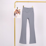 LULU high-waisted flared pants for women, high elasticity, slimming, brushed fabric, naked feel, suitable for sports, fitness, and yoga, can be worn outside in spring and autumn