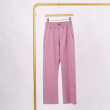 LULU (in stock) Yoga wide-leg high-waisted loose casual air-layer sweatpants with slight flare for sports