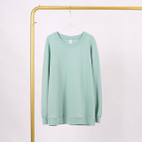 LULU (in stock) Women's yoga wear long-sleeved round-neck sweatshirt, high elasticity, loose fit, long-sleeved round-neck sweatshirt with air layer