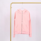 LULU Yoga Wear Full-Zip Loose Hoodie Sweatshirt with Gold Label, Casual Loose Short Fleece-Lined Sweatshirt