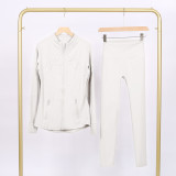 LULU DF Stand Collar Jacket Nine-Point Set Zipper Slim Fit Jacket Stretchy Quick-Dry Tight Fitness Yoga Wear
