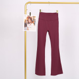 LULU high-waisted flared pants for women, high elasticity, slimming, brushed fabric, naked feel, suitable for sports, fitness, and yoga, can be worn outside in spring and autumn