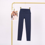 LULU Cross-Border Tight-Fitting Nude-Feel Yoga Pants Peach Butt-Lifting Training Fitness Long Pants Elastic Sports Cropped Pants for Women