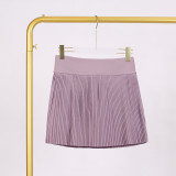 LULU accordion skirt for fitness and sports, two-piece design, anti-exposure, elastic and breathable, pleated tennis skirt for women, fashionable and versatile