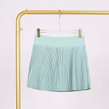 LULU accordion skirt for fitness and sports, two-piece design, anti-exposure, elastic and breathable, pleated tennis skirt for women, fashionable and versatile