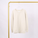 LULU (in stock) Women's yoga wear long-sleeved round-neck sweatshirt, high elasticity, loose fit, long-sleeved round-neck sweatshirt with air layer