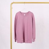 LULU (in stock) Women's yoga wear long-sleeved round-neck sweatshirt, high elasticity, loose fit, long-sleeved round-neck sweatshirt with air layer